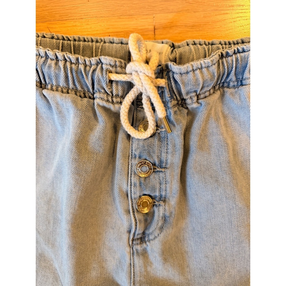 Thread & Supply Isla Wash Wide Leg Denim Pants Button Fly Drawstring Coastal M - Picture 3 of 6